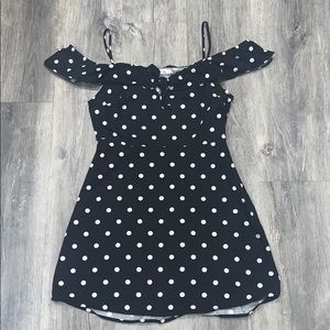 Lush black and white polka dot dress